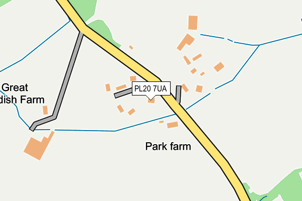PL20 7UA map - OS OpenMap – Local (Ordnance Survey) PL20 7UA map - OS OpenMap – Local (Ordnance Survey)