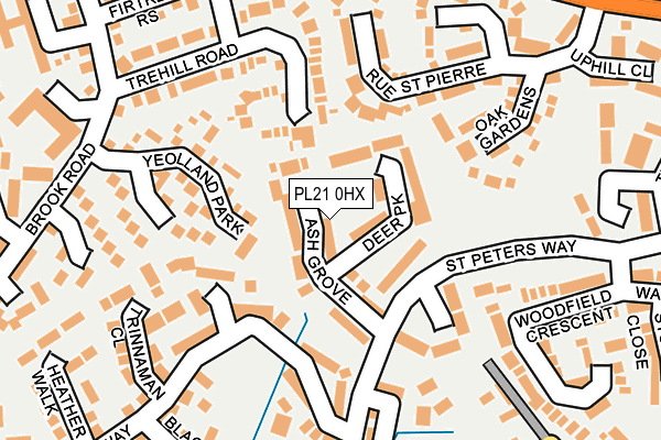 PL21 0HX map - OS OpenMap – Local (Ordnance Survey) PL21 0HX map - OS OpenMap – Local (Ordnance Survey)