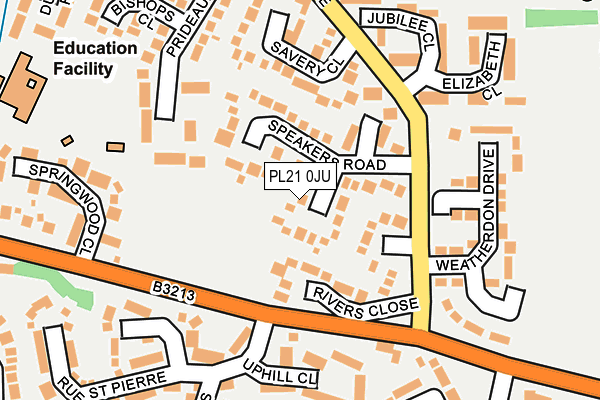 PL21 0JU map - OS OpenMap – Local (Ordnance Survey) PL21 0JU map - OS OpenMap – Local (Ordnance Survey)