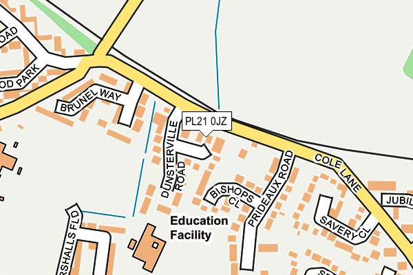 PL21 0JZ map - OS OpenMap – Local (Ordnance Survey)