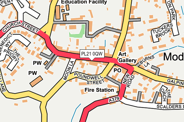 PL21 0QW map - OS OpenMap – Local (Ordnance Survey) PL21 0QW map - OS OpenMap – Local (Ordnance Survey)