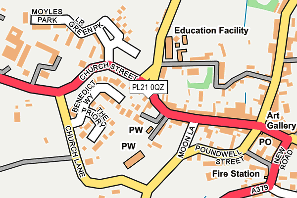 PL21 0QZ map - OS OpenMap – Local (Ordnance Survey)