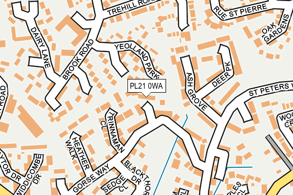PL21 0WA map - OS OpenMap – Local (Ordnance Survey) PL21 0WA map - OS OpenMap – Local (Ordnance Survey)