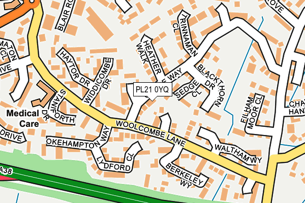 PL21 0YQ map - OS OpenMap – Local (Ordnance Survey) PL21 0YQ map - OS OpenMap – Local (Ordnance Survey)