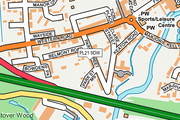PL21 9DW map - OS OpenMap – Local (Ordnance Survey) PL21 9DW map - OS OpenMap – Local (Ordnance Survey)