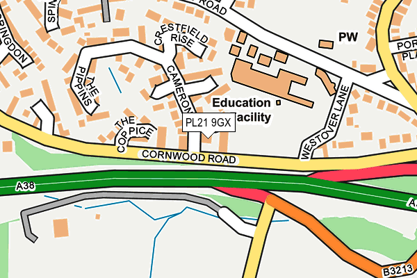 PL21 9GX map - OS OpenMap – Local (Ordnance Survey) PL21 9GX map - OS OpenMap – Local (Ordnance Survey)