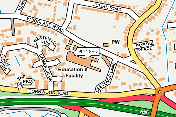 PL21 9HQ map - OS OpenMap – Local (Ordnance Survey) PL21 9HQ map - OS OpenMap – Local (Ordnance Survey)