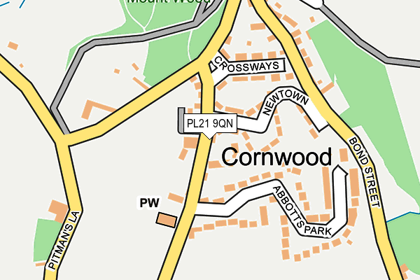PL21 9QN map - OS OpenMap – Local (Ordnance Survey) PL21 9QN map - OS OpenMap – Local (Ordnance Survey)