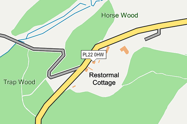 PL22 0HW map - OS OpenMap – Local (Ordnance Survey) PL22 0HW map - OS OpenMap – Local (Ordnance Survey)