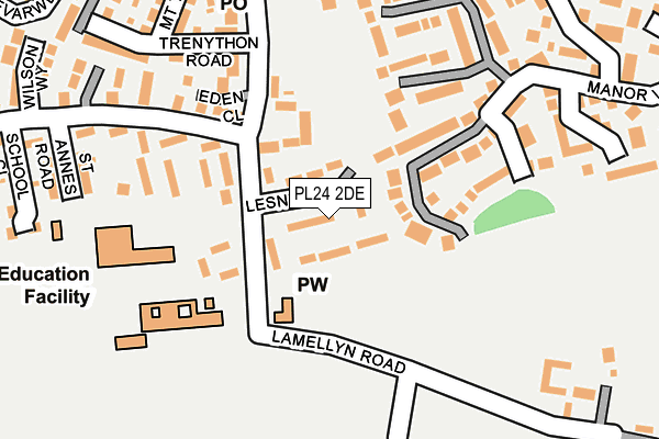 PL24 2DE map - OS OpenMap – Local (Ordnance Survey) PL24 2DE map - OS OpenMap – Local (Ordnance Survey)