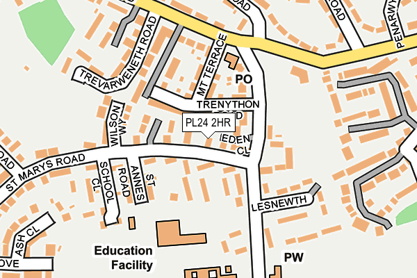 PL24 2HR map - OS OpenMap – Local (Ordnance Survey) PL24 2HR map - OS OpenMap – Local (Ordnance Survey)