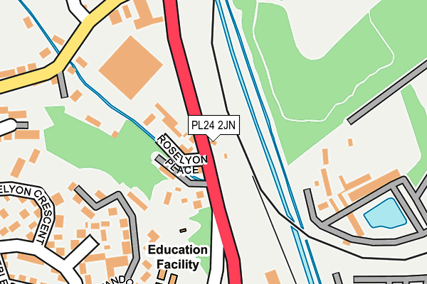PL24 2JN map - OS OpenMap – Local (Ordnance Survey) PL24 2JN map - OS OpenMap – Local (Ordnance Survey)