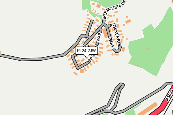 PL24 2JW map - OS OpenMap – Local (Ordnance Survey) PL24 2JW map - OS OpenMap – Local (Ordnance Survey)