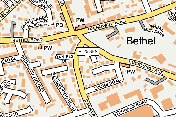PL25 3HN map - OS OpenMap – Local (Ordnance Survey) PL25 3HN map - OS OpenMap – Local (Ordnance Survey)