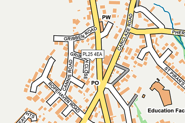 PL25 4EA map - OS OpenMap – Local (Ordnance Survey) PL25 4EA map - OS OpenMap – Local (Ordnance Survey)