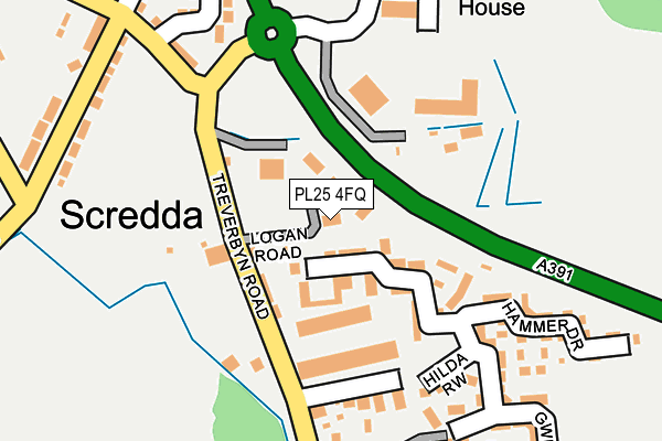 PL25 4FQ map - OS OpenMap – Local (Ordnance Survey) PL25 4FQ map - OS OpenMap – Local (Ordnance Survey)