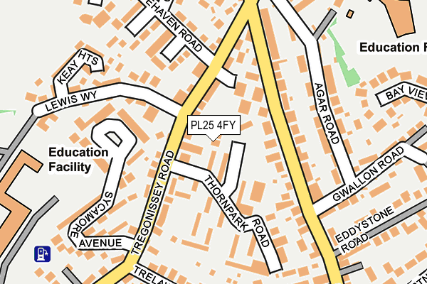 PL25 4FY map - OS OpenMap – Local (Ordnance Survey) PL25 4FY map - OS OpenMap – Local (Ordnance Survey)