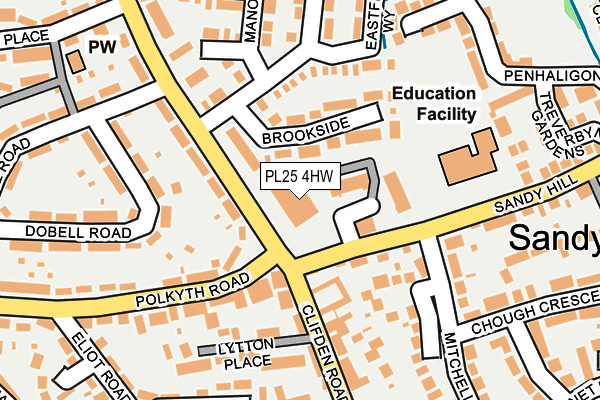 PL25 4HW map - OS OpenMap – Local (Ordnance Survey) PL25 4HW map - OS OpenMap – Local (Ordnance Survey)