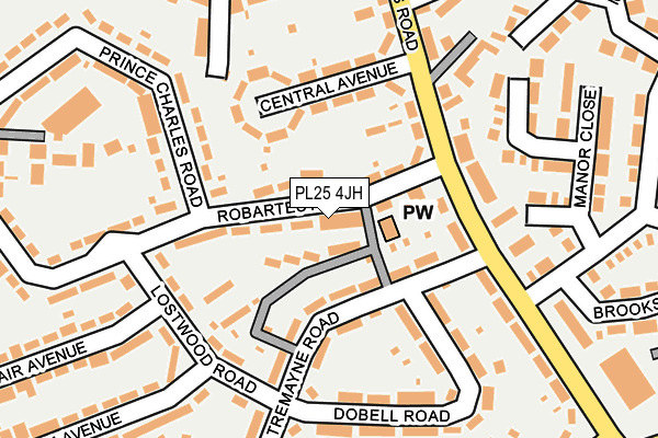PL25 4JH map - OS OpenMap – Local (Ordnance Survey) PL25 4JH map - OS OpenMap – Local (Ordnance Survey)