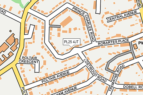 PL25 4JT map - OS OpenMap – Local (Ordnance Survey) PL25 4JT map - OS OpenMap – Local (Ordnance Survey)