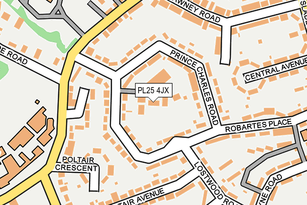 PL25 4JX map - OS OpenMap – Local (Ordnance Survey) PL25 4JX map - OS OpenMap – Local (Ordnance Survey)