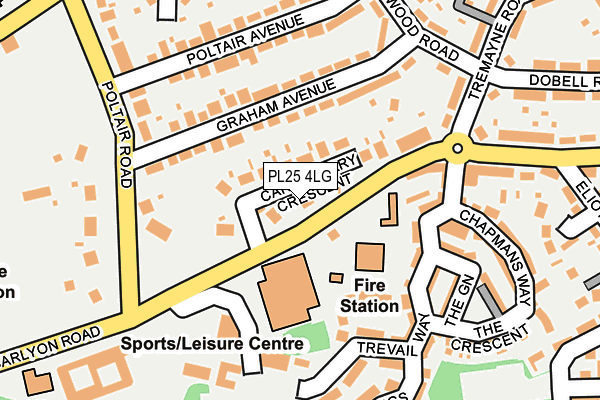 PL25 4LG map - OS OpenMap – Local (Ordnance Survey) PL25 4LG map - OS OpenMap – Local (Ordnance Survey)