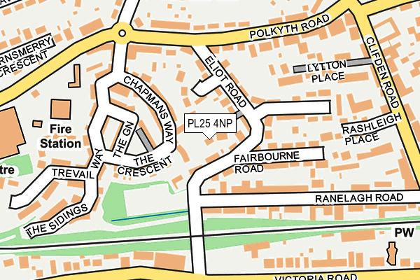 PL25 4NP map - OS OpenMap – Local (Ordnance Survey) PL25 4NP map - OS OpenMap – Local (Ordnance Survey)