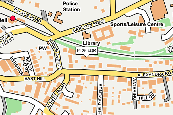 PL25 4QR map - OS OpenMap – Local (Ordnance Survey) PL25 4QR map - OS OpenMap – Local (Ordnance Survey)