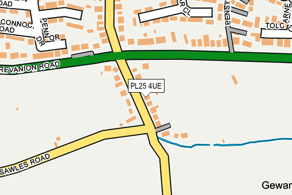 PL25 4UE map - OS OpenMap – Local (Ordnance Survey) PL25 4UE map - OS OpenMap – Local (Ordnance Survey)