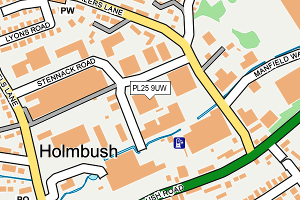 PL25 9UW map - OS OpenMap – Local (Ordnance Survey) PL25 9UW map - OS OpenMap – Local (Ordnance Survey)