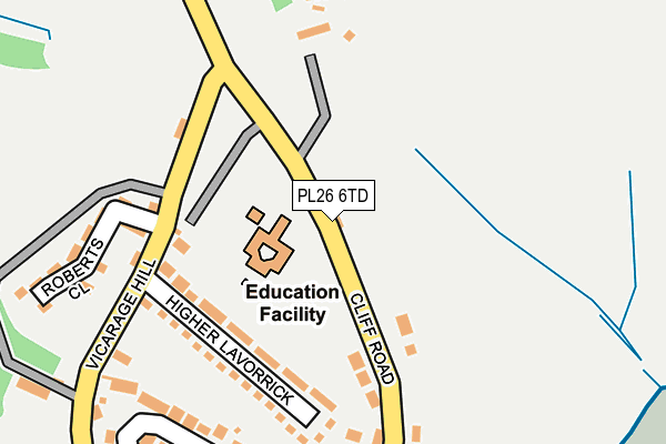 PL26 6TD map - OS OpenMap – Local (Ordnance Survey) PL26 6TD map - OS OpenMap – Local (Ordnance Survey)