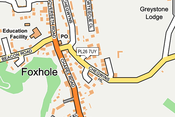 PL26 7UY map - OS OpenMap – Local (Ordnance Survey) PL26 7UY map - OS OpenMap – Local (Ordnance Survey)