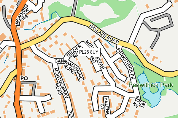 PL26 8UY map - OS OpenMap – Local (Ordnance Survey) PL26 8UY map - OS OpenMap – Local (Ordnance Survey)