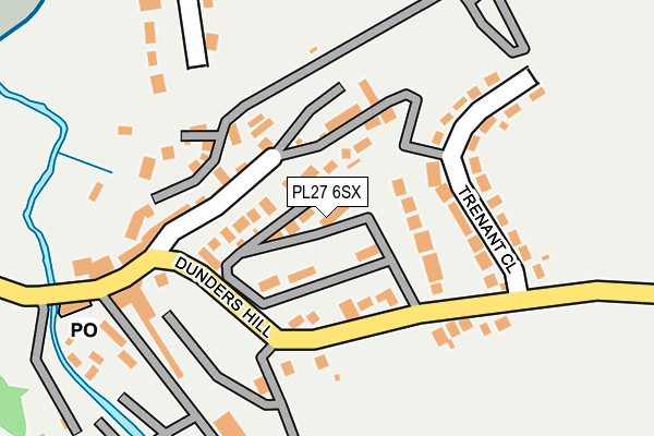 PL27 6SX map - OS OpenMap – Local (Ordnance Survey) PL27 6SX map - OS OpenMap – Local (Ordnance Survey)