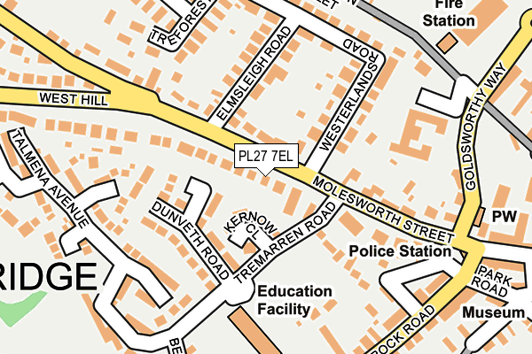 PL27 7EL map - OS OpenMap – Local (Ordnance Survey) PL27 7EL map - OS OpenMap – Local (Ordnance Survey)