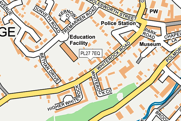PL27 7EQ map - OS OpenMap – Local (Ordnance Survey) PL27 7EQ map - OS OpenMap – Local (Ordnance Survey)