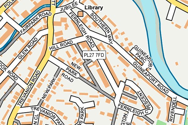 PL27 7FD map - OS OpenMap – Local (Ordnance Survey) PL27 7FD map - OS OpenMap – Local (Ordnance Survey)