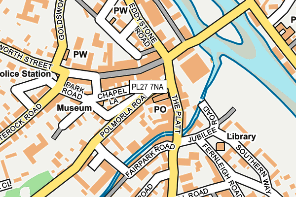 PL27 7NA map - OS OpenMap – Local (Ordnance Survey) PL27 7NA map - OS OpenMap – Local (Ordnance Survey)