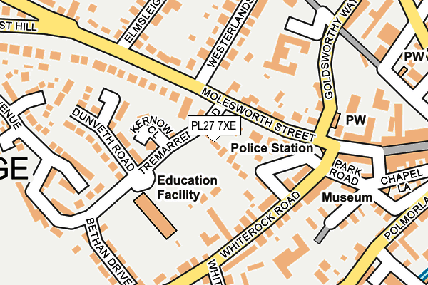PL27 7XE map - OS OpenMap – Local (Ordnance Survey) PL27 7XE map - OS OpenMap – Local (Ordnance Survey)