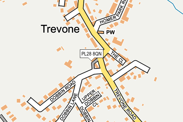 PL28 8QN map - OS OpenMap – Local (Ordnance Survey) PL28 8QN map - OS OpenMap – Local (Ordnance Survey)