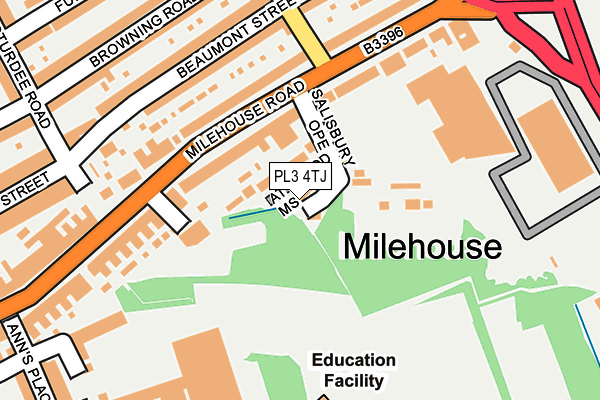 PL3 4TJ map - OS OpenMap – Local (Ordnance Survey) PL3 4TJ map - OS OpenMap – Local (Ordnance Survey)