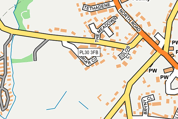 PL30 3FB map - OS OpenMap – Local (Ordnance Survey) PL30 3FB map - OS OpenMap – Local (Ordnance Survey)