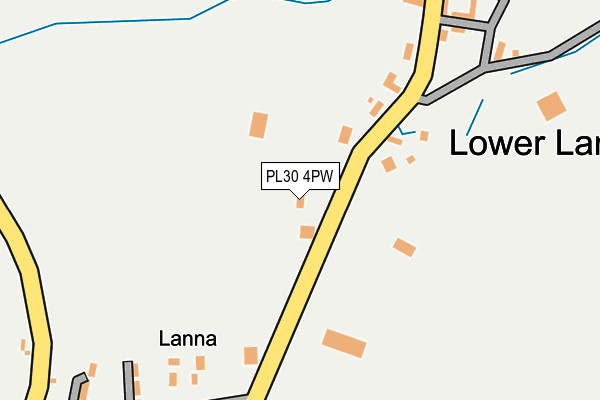 PL30 4PW map - OS OpenMap – Local (Ordnance Survey) PL30 4PW map - OS OpenMap – Local (Ordnance Survey)