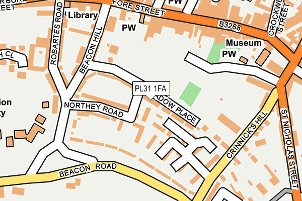 PL31 1FA map - OS OpenMap – Local (Ordnance Survey) PL31 1FA map - OS OpenMap – Local (Ordnance Survey)
