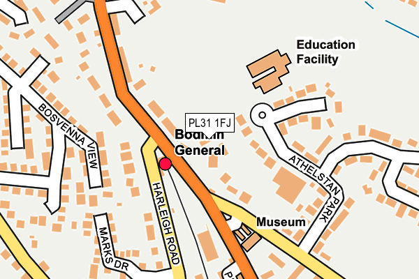PL31 1FJ map - OS OpenMap – Local (Ordnance Survey) PL31 1FJ map - OS OpenMap – Local (Ordnance Survey)