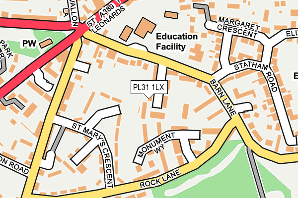 PL31 1LX map - OS OpenMap – Local (Ordnance Survey) PL31 1LX map - OS OpenMap – Local (Ordnance Survey)
