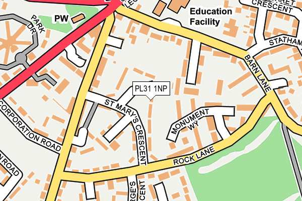 PL31 1NP map - OS OpenMap – Local (Ordnance Survey) PL31 1NP map - OS OpenMap – Local (Ordnance Survey)