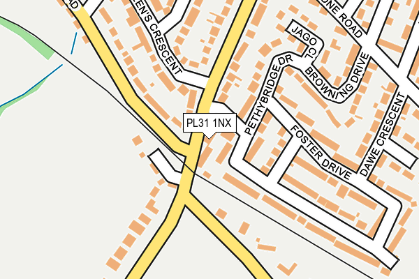 PL31 1NX map - OS OpenMap – Local (Ordnance Survey) PL31 1NX map - OS OpenMap – Local (Ordnance Survey)