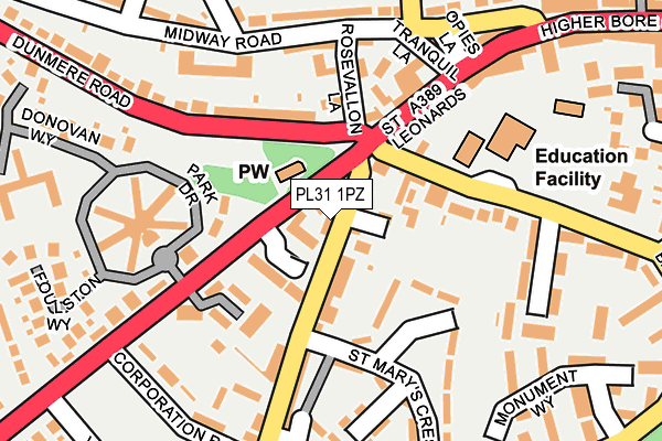 PL31 1PZ map - OS OpenMap – Local (Ordnance Survey) PL31 1PZ map - OS OpenMap – Local (Ordnance Survey)