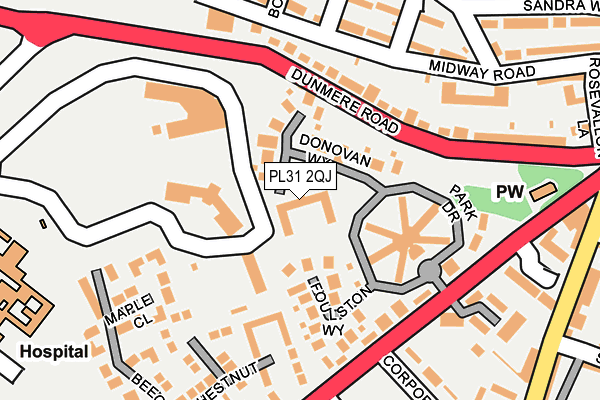 PL31 2QJ map - OS OpenMap – Local (Ordnance Survey) PL31 2QJ map - OS OpenMap – Local (Ordnance Survey)